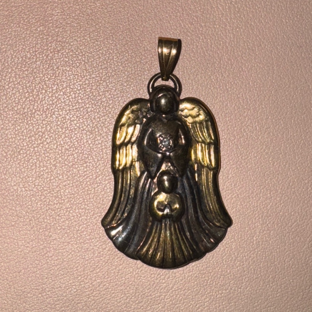 Gorham Gold and Silver Winged Medallion pendant